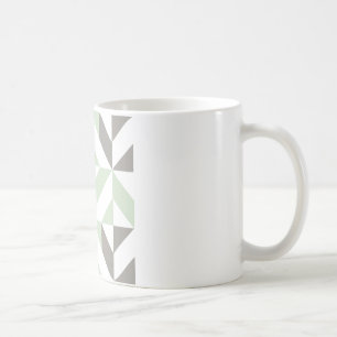 ZigZag-Geometrie der Seite Grün und Silber Kaffeetasse