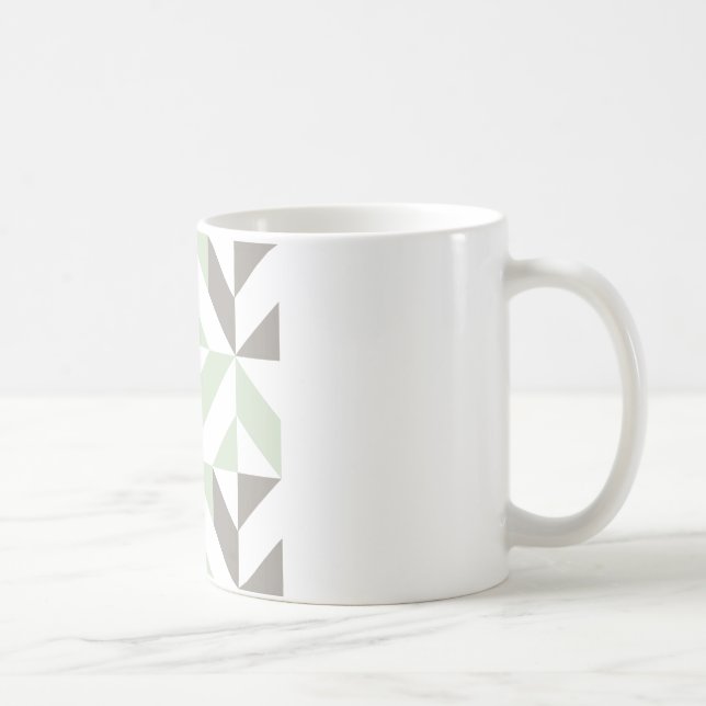 ZigZag-Geometrie der Seite Grün und Silber Kaffeetasse (Rechts)