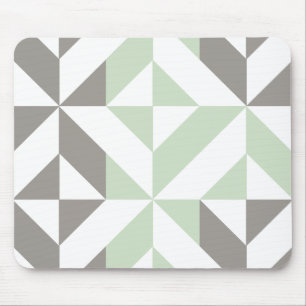 ZigZag-Geometrie der Seite Grün und Silber Mousepad