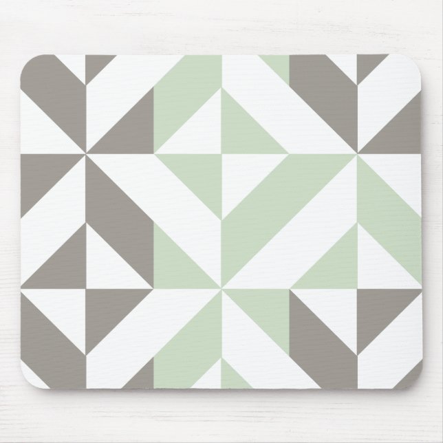 ZigZag-Geometrie der Seite Grün und Silber Mousepad (Vorne)