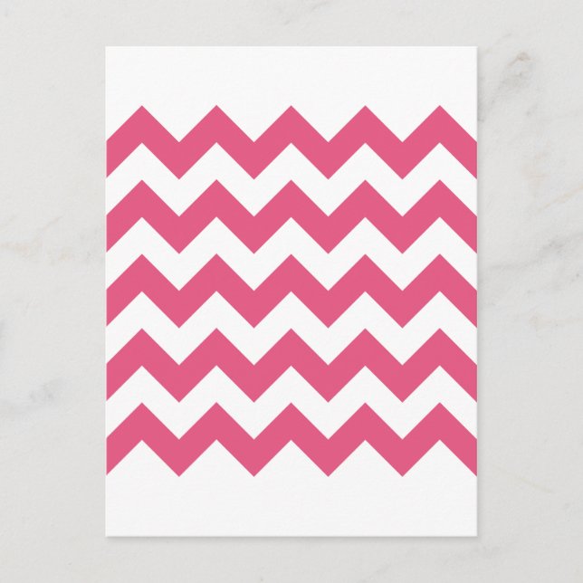 Zigzag I - Weiß und dunkel rosa Postkarte (Vorderseite)