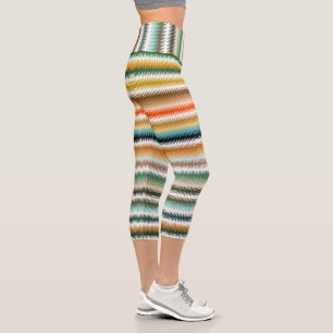 Zigzag Multicolor Muster  Capri Leggings