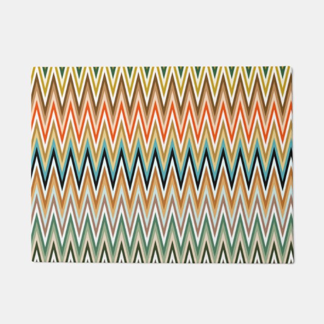 Zigzag Multicolor Muster Fußmatte (Vorderseite)