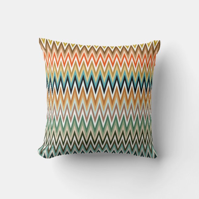 Zigzag Multicolor Muster Kissen (Vorderseite)