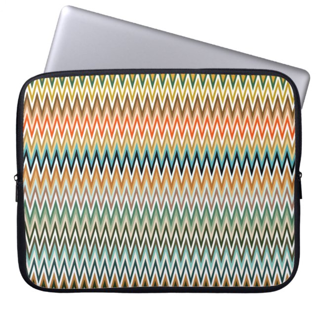 Zigzag Multicolored Muster Laptopschutzhülle (Vorderseite)
