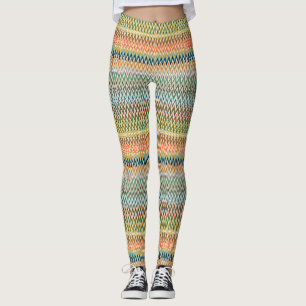 Zigzag Multicolored Muster Leggings