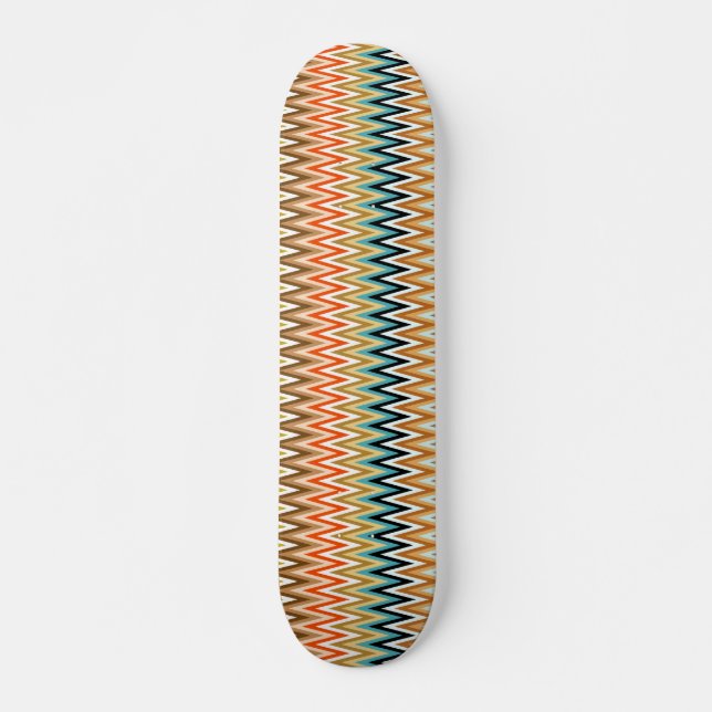 Zigzag Multicolored Muster Skateboard (Vorne)