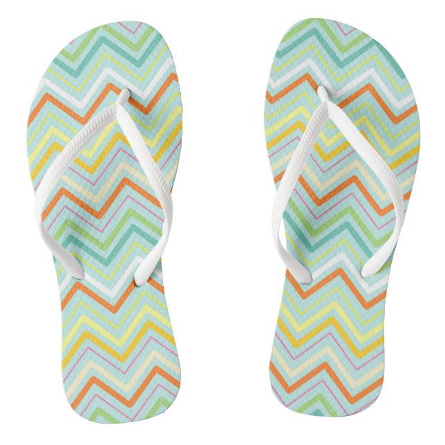 Zigzag MultiColors Blue Flip Flops (Fußbett)