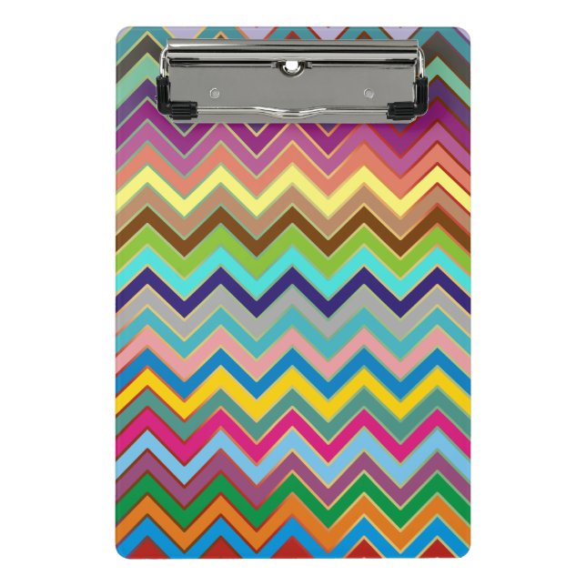 ZIGZAG Muster - Farbe + Ihre Ideen Mini Klemmbrett (Vorderseite)