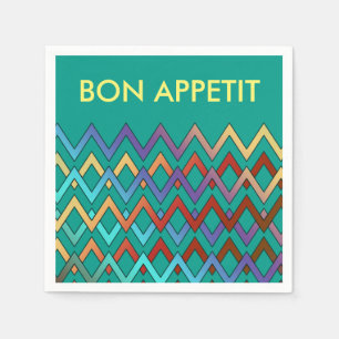 ZIGZAG Muster - Farbe + Text Serviette