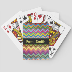 ZIGZAG Muster - Farbe + Text Spielkarten