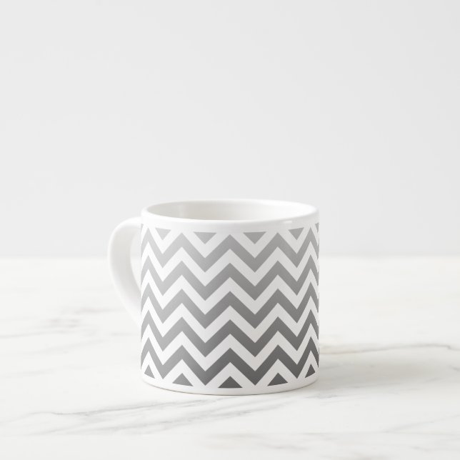 ZIGZAG-Muster - graue Gradienten + Ihr Backgr. Espressotasse (Vorderseite Links)