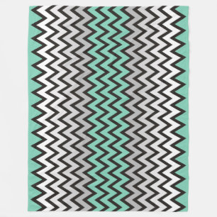 ZIGZAG-Muster - Schwarz-weiß grau + Ihre Idee Fleecedecke