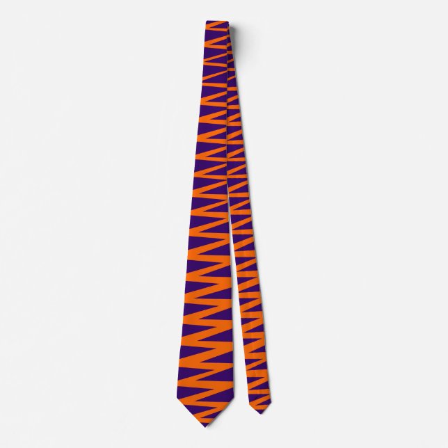 Zigzag - Orange on Deep Lila 330066 Krawatte (Vorderseite)