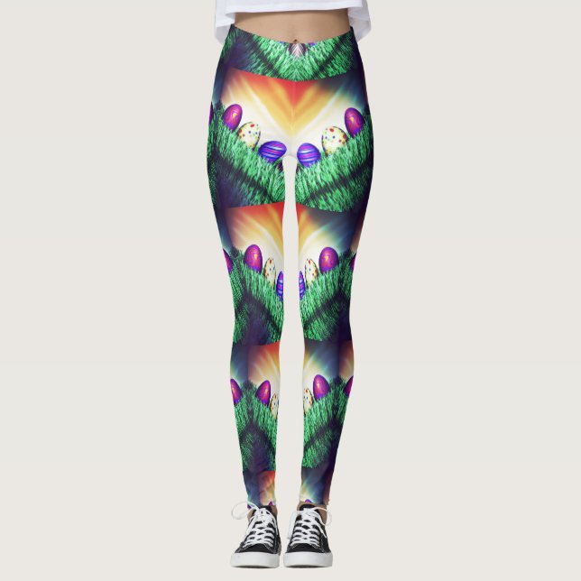 Zigzag Ostereier Leggings (Vorderseite)