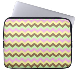 Zigzag-Patroon (Gewölbe, Grüne, Gel en Bruin) Laptopschutzhülle