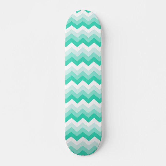 Zigzag patroon (Türkis, Groen) Skateboard (Vorne)