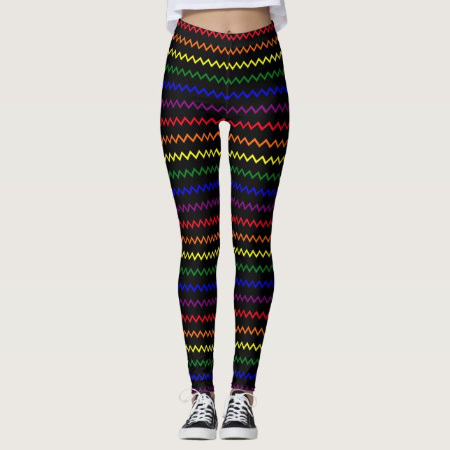 Zigzag Pride Colors Leggings (Vorderseite)