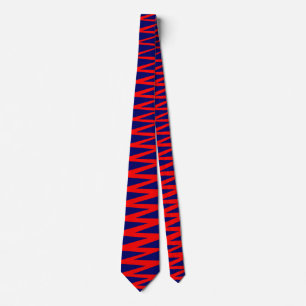 Zigzag - Red on Dark Blue 000066 Krawatte
