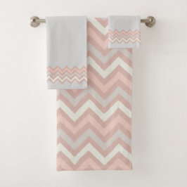 Zigzag Streifen in Wasserfarbe Badhandtuch Set