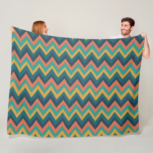 Zigzag Streifen in Wasserfarbe Fleecedecke (Beispiel)