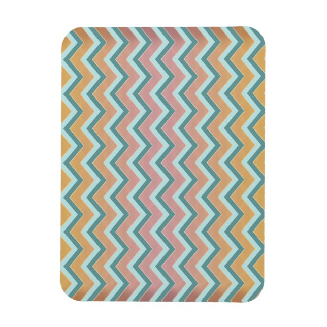 ZigZag weiche warme Farben Magnet (Vertikal)