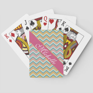 ZigZag weiche warme Farben Spielkarten