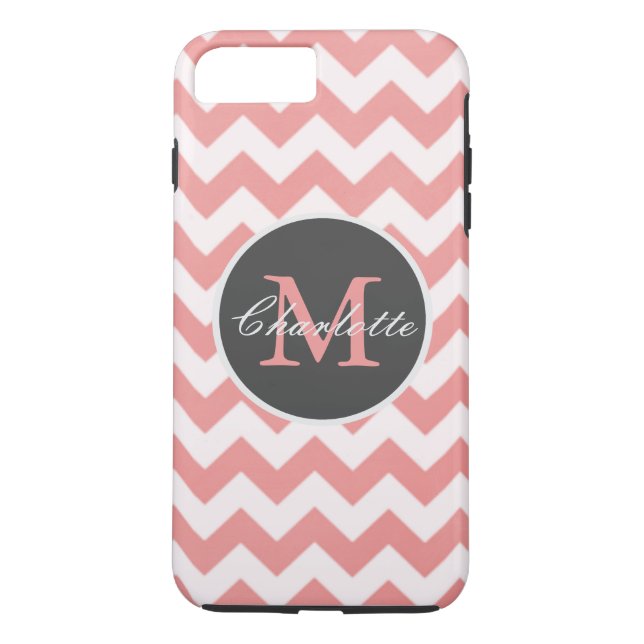 ZigZag Zickzack Chic Mit Monogramm Pink Muster Case-Mate iPhone Hülle (Rückseite)