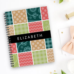 Zigzag, Zickzack, Gingham, Polka Dots, Ihr Name Planer