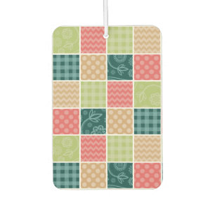 Zigzag, Zickzack, Gingham, Polka Dots, Patchwork Autolufterfrischer