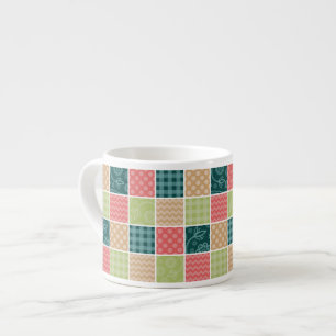 Zigzag, Zickzack, Gingham, Polka Dots, Patchwork Espressotasse