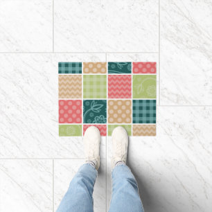 Zigzag, Zickzack, Gingham, Polka Dots, Patchwork Fußmatte