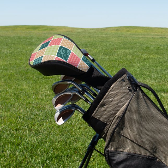 Zigzag, Zickzack, Gingham, Polka Dots, Patchwork Golf Headcover (In SItu)