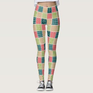 Zigzag, Zickzack, Gingham, Polka Dots, Patchwork Leggings