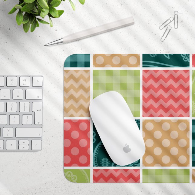 Zigzag, Zickzack, Gingham, Polka Dots, Patchwork Mousepad (Von Creator hochgeladen)