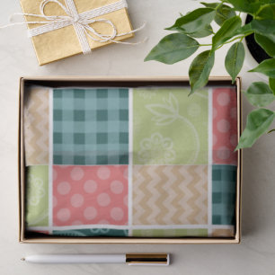 Zigzag, Zickzack, Gingham, Polka Dots, Patchwork Seidenpapier