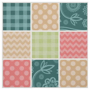 Zigzag, Zickzack, Gingham, Polka Dots, Patchwork Stoff