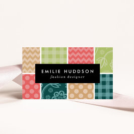 Zigzag, Zickzack, Gingham, Polka Dots, Patchwork Visitenkarte