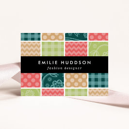 Zigzag, Zickzack, Gingham, Polka Dots, Patchwork Visitenkarte