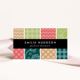 Zigzag, Zickzack, Gingham, Polka Dots, Patchwork Visitenkarte