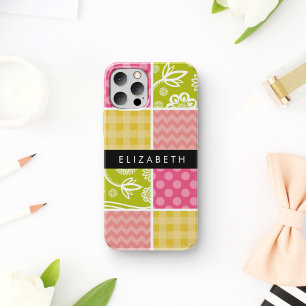 Zigzag, Zickzack, Polka Dots, Gingham, Ihr Name Case-Mate iPhone Hülle