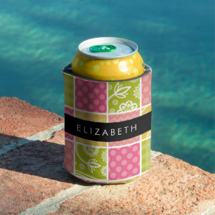 Zigzag, Zickzack, Polka Dots, Gingham, Ihr Name Dosenkühler