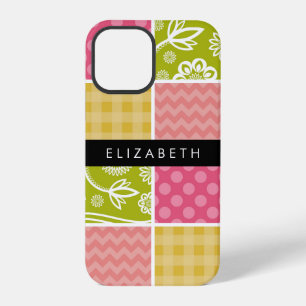 Zigzag, Zickzack, Polka Dots, Gingham, Ihr Name iPhone 12 Pro Hülle