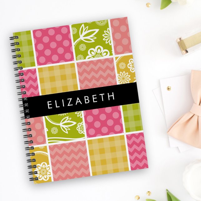 Zigzag, Zickzack, Polka Dots, Gingham, Ihr Name Planer (Von Creator hochgeladen)