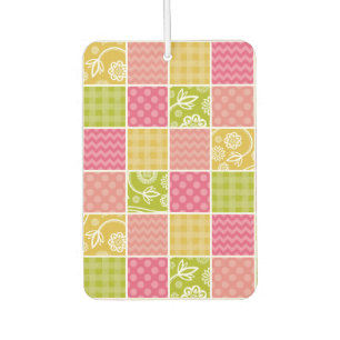 Zigzag, Zickzack, Polka Dots, Gingham, Patchwork Autolufterfrischer