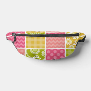 Zigzag, Zickzack, Polka Dots, Gingham, Patchwork Bauchtasche