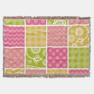Zigzag, Zickzack, Polka Dots, Gingham, Patchwork Decke