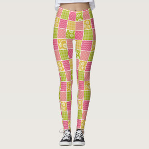 Zigzag, Zickzack, Polka Dots, Gingham, Patchwork Leggings