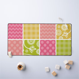 Zigzag, Zickzack, Polka Dots, Gingham, Patchwork Schreibtischunterlage