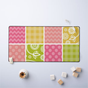 Zigzag, Zickzack, Polka Dots, Gingham, Patchwork Schreibtischunterlage